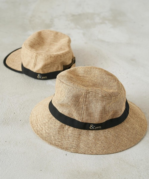 ＆yam（アンドヤム）の「ブランドロゴ入り麦わら風サマークロシェハット（ハット・キッズ・ホワイト/ベージュ/ブラック・S/M）」の9枚目の写真