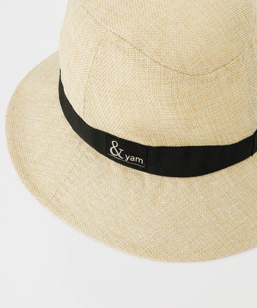 ＆yam（アンドヤム）の「ブランドロゴ入り麦わら風サマークロシェハット（ハット・キッズ・ホワイト/ベージュ/ブラック・S/M）」の14枚目の写真