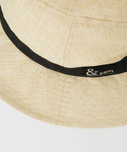 ＆yam（アンドヤム）の「ブランドロゴ入り麦わら風サマークロシェハット（ハット・キッズ・ホワイト/ベージュ/ブラック・S/M）」の16枚目の写真