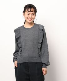 ニットウェア フリルのセーター　PULLOVER