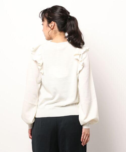 SEE BY CHLOE（シーバイクロエ）の「ニットウェア フリルのセーター　PULLOVER（ニット/セーター・レディース・ホワイト/グレー・S/M）」の4枚目の写真
