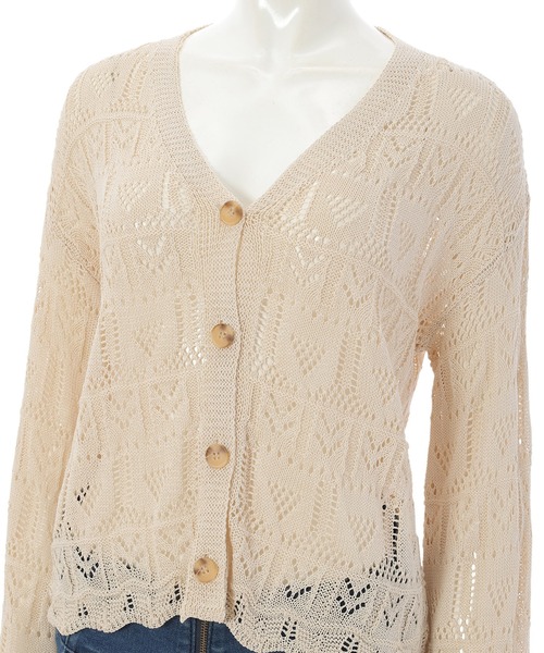fifth(フィフス)の「クロシェ編みショートカーディガン(カーディガン/ボレロ・レディース・ブラック/アイボリー・MEDIUM)」の7枚目の写真