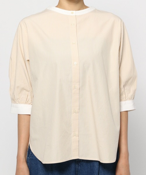 studio CLIP（スタディオクリップ）の「ダブルフロント切り替えブラウス（シャツ/ブラウス・レディース・ブルー/ベージュ/ブラック・LARGE/MEDIUM）」の6枚目の写真