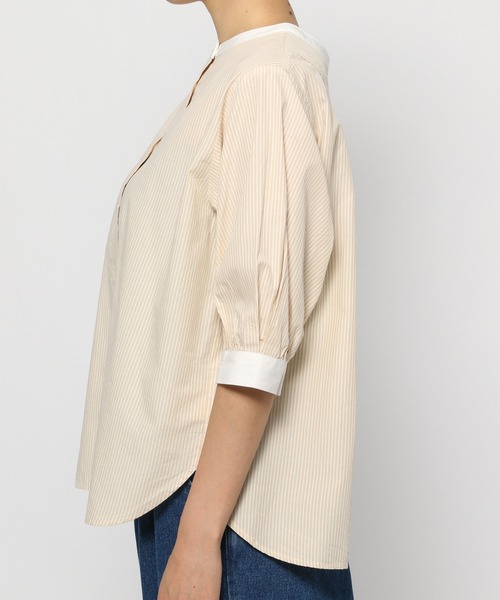 studio CLIP（スタディオクリップ）の「ダブルフロント切り替えブラウス（シャツ/ブラウス・レディース・ブルー/ベージュ/ブラック・LARGE/MEDIUM）」の16枚目の写真