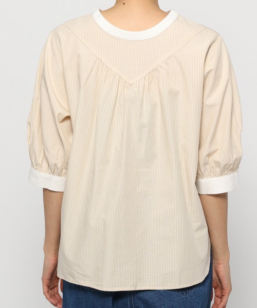 studio CLIP（スタディオクリップ）の「ダブルフロント切り替えブラウス（シャツ/ブラウス・レディース・ブルー/ベージュ/ブラック・LARGE/MEDIUM）」の14枚目の写真