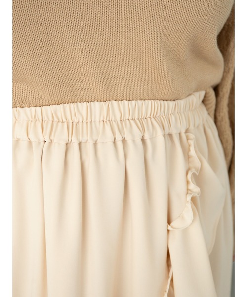 SLURR(スラ―)の「【大きいサイズ】フリルロングスカート(スカート・レディース・アイボリー/モカ・L)」の8枚目の写真