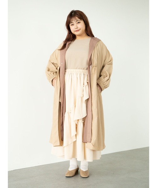 SLURR(スラ―)の「【大きいサイズ】フリルロングスカート(スカート・レディース・アイボリー/モカ・L)」の13枚目の写真