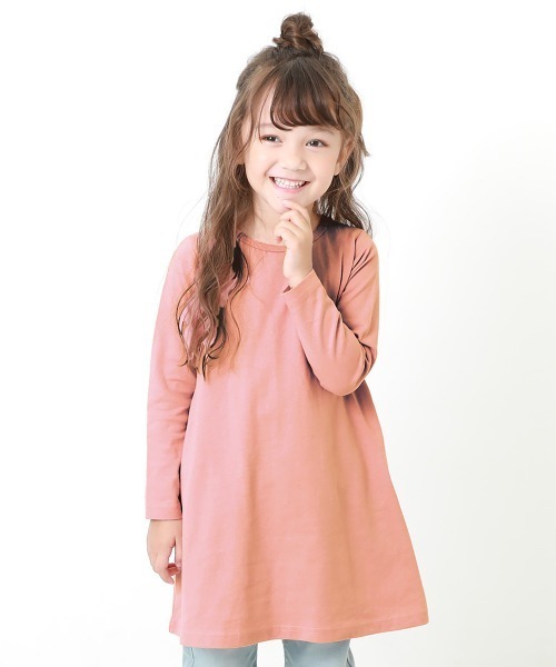 devirock（デビロック）の「Aライン無地長袖ワンピース（ワンピース・キッズ・スモークピンク/ラベンダー/ブラック/ブルーグレー/ネイビー/モカ/ライトカーキ/グレー系その他・150cm/160cm/120cm/100cm/110cm/140cm/90cm/130cm/80ｃｍ）」の8枚目の写真