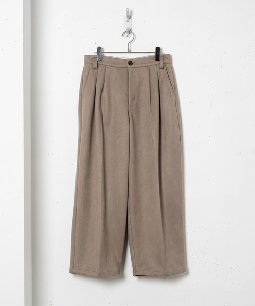 CASPER JOHN（キャスパージョン）の「Heavy Suede Tapered Wide Slacks/ヘビースウェードテーパードワイドスラックス（スラックス・メンズ・ブラック/グレイッシュベージュ・SMALL/MEDIUM/LARGE）」の16枚目の写真