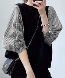 JUNOAH | 5分袖ドッキングブラウス(シャツ/ブラウス)