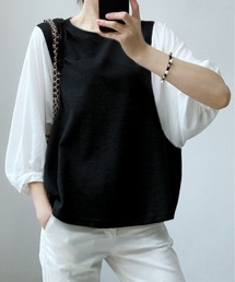 JUNOAH | 5分袖ドッキングブラウス(シャツ/ブラウス)