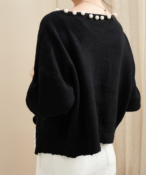 solleim（ソルレム）の「パールデザインカーディガン（カーディガン/ボレロ・レディース・ブラック/オフホワイト/グレー・M）」の21枚目の写真