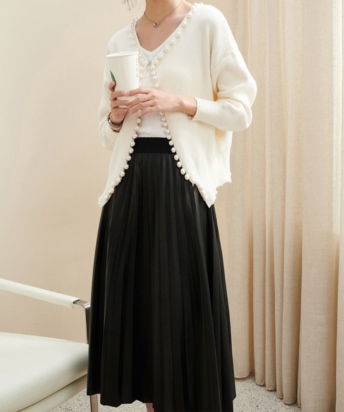 solleim（ソルレム）の「パールデザインカーディガン（カーディガン/ボレロ・レディース・ブラック/オフホワイト/グレー・M）」の22枚目の写真