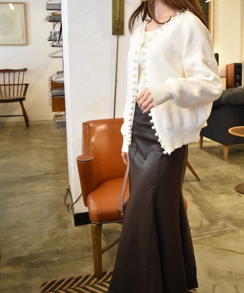 solleim（ソルレム）の「パールデザインカーディガン（カーディガン/ボレロ・レディース・ブラック/オフホワイト/グレー・M）」の10枚目の写真