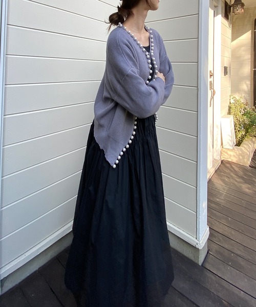 solleim（ソルレム）の「パールデザインカーディガン（カーディガン/ボレロ・レディース・ブラック/オフホワイト/グレー・M）」の19枚目の写真