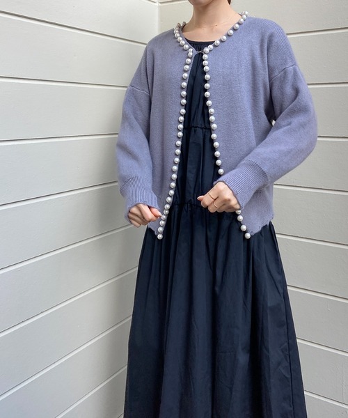 solleim（ソルレム）の「パールデザインカーディガン（カーディガン/ボレロ・レディース・ブラック/オフホワイト/グレー・M）」の17枚目の写真