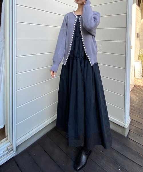 solleim（ソルレム）の「パールデザインカーディガン（カーディガン/ボレロ・レディース・ブラック/オフホワイト/グレー・M）」の16枚目の写真