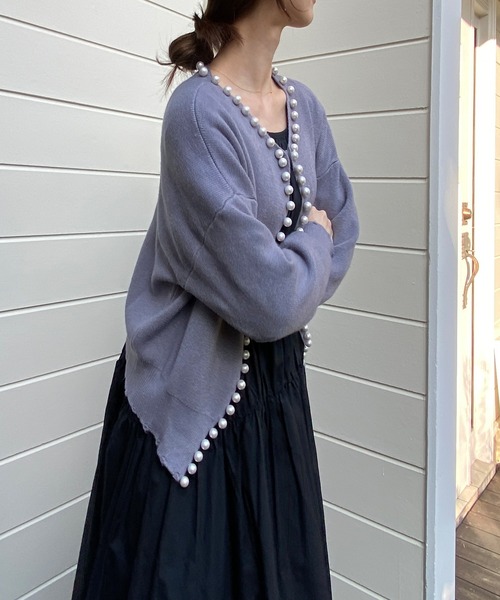 solleim（ソルレム）の「パールデザインカーディガン（カーディガン/ボレロ・レディース・ブラック/オフホワイト/グレー・M）」の15枚目の写真