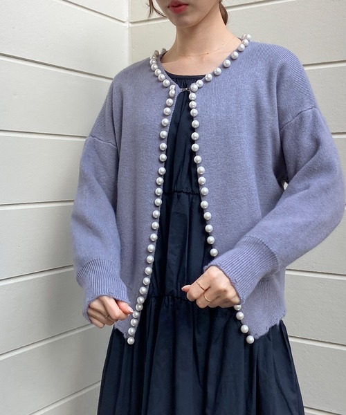 solleim（ソルレム）の「パールデザインカーディガン（カーディガン/ボレロ・レディース・ブラック/オフホワイト/グレー・M）」の20枚目の写真