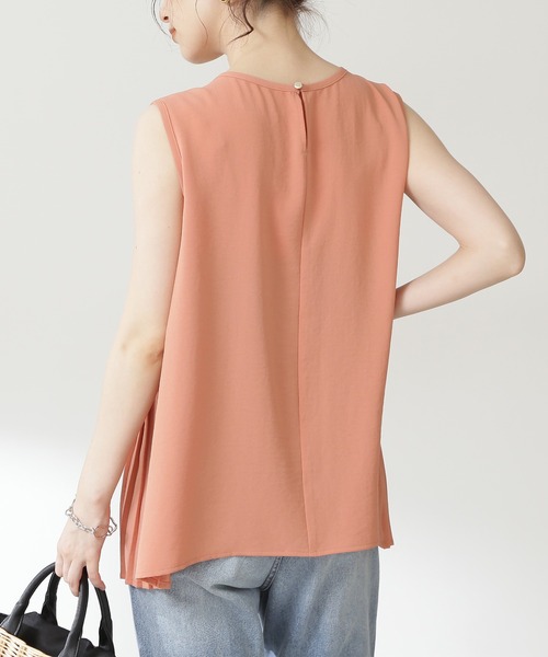 N.（N. Natural Beauty Basic）（エヌエヌナチュラルビューティーベーシック）の「◆プリーツジョーゼットブラウス（シャツ/ブラウス・レディース・オフホワイト/スミクロ/オレンジ・MEDIUM）」の14枚目の写真