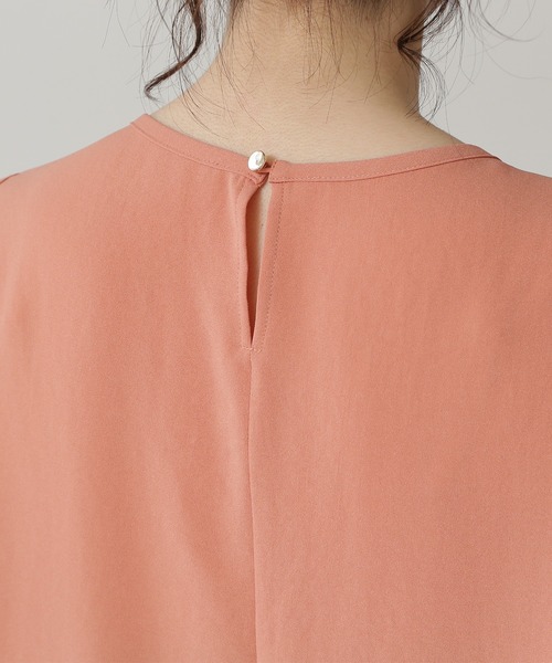 N.（N. Natural Beauty Basic）（エヌエヌナチュラルビューティーベーシック）の「◆プリーツジョーゼットブラウス（シャツ/ブラウス・レディース・オフホワイト/スミクロ/オレンジ・MEDIUM）」の16枚目の写真