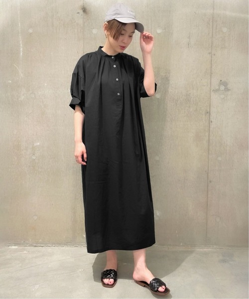 美品ジャーナルスタンダードレサージュ☆ドット タックスリーブワンピース F 黒 journal standard L'essage（ジャーナルスタンダードレサージュ