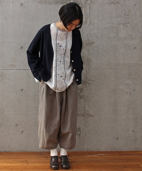 aimer le mieux（エメルミュー）の「aimer ミラノリブ　Vネックカーディガン（カーディガン/ボレロ・レディース・ダークネイビー/キナリ/レッド・FREE）」の11枚目の写真