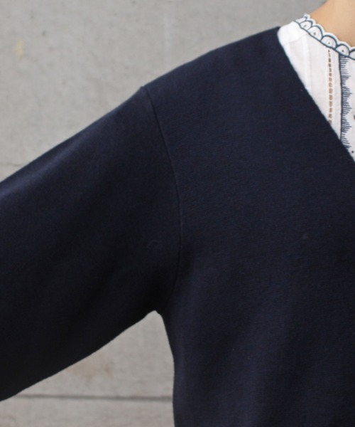 aimer le mieux（エメルミュー）の「aimer ミラノリブ　Vネックカーディガン（カーディガン/ボレロ・レディース・ダークネイビー/キナリ/レッド・FREE）」の20枚目の写真