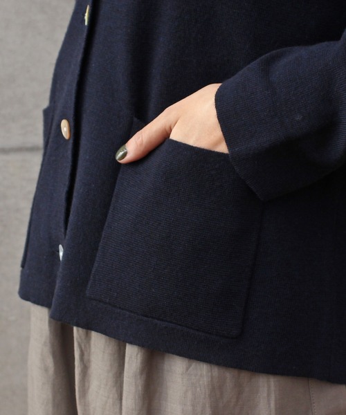 aimer le mieux（エメルミュー）の「aimer ミラノリブ　Vネックカーディガン（カーディガン/ボレロ・レディース・ダークネイビー/キナリ/レッド・FREE）」の21枚目の写真