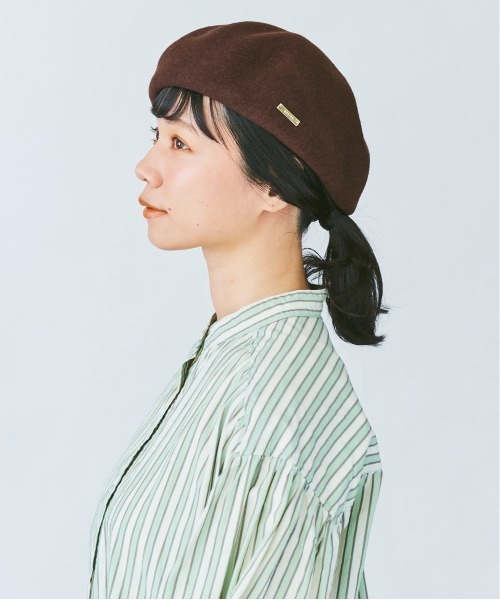kaorinomori（カオリノモリ）の「カオリノモリ　オークベレー（ハンチング/ベレー帽・レディース・ブラック/ブラウン/ライトグレー/ブルー・M/57.5cm）」の6枚目の写真
