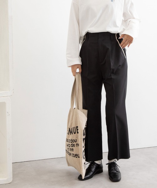 POU DOU DOU(プードゥドゥ)の「パイピングポケットセンタープレスパンツ(その他パンツ・レディース・ブラック/ブラウン/グレー・3)」の13枚目の写真