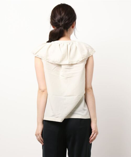 ehka sopo(エヘカソポ)の「レース衿ノースリーブブラウス(シャツ/ブラウス・レディース・オフホワイト/グリーン/ネイビー/キナリ・フリ-)」の6枚目の写真