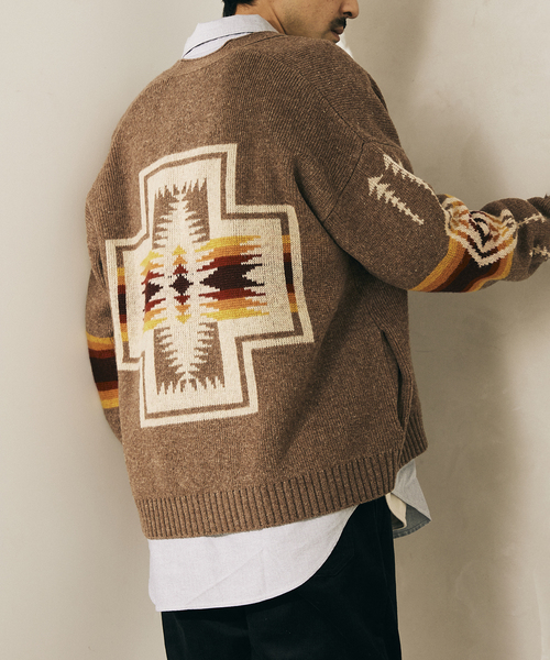 PENDLETON（ペンドルトン）の「【PENDLETON/ペンドルトン】別注ジャガード カーディガン 1（カーディガン/ボレロ・メンズ・ブラック/グレー/ネイビー/ブラウン・MEDIUM/LARGE）」の4枚目の写真