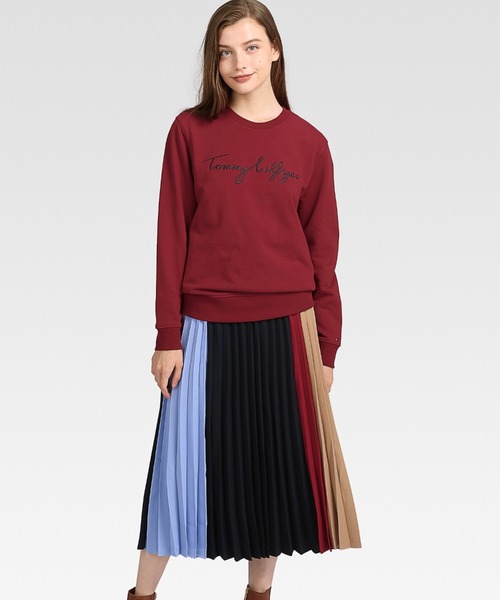 TOMMY JEANS ネイビー/レッド スウェット フラッグロゴパーカー TOMMY JEANS トミーヒルフィガー