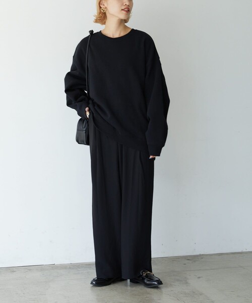 FREAK'S STORE(フリークスストア)の「▽【WEB限定】ヘビーウェイト裏起毛クルーネックスウェット(トレーナー)(スウェット・レディース・ナチュラル/ライトグレー/杢グレー/ブラック/ダークブラウン/レッド/マスタード/オリーブ/ブルー/サックスブルー/ラベンダー/イエロー・フリ-)」の14枚目の写真