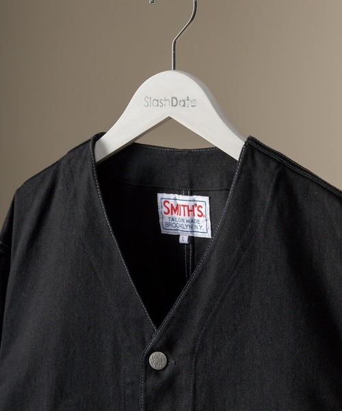 SMITH'S（スミス）の「【SMITH'S AMERICAN/スミス アメリカン】ノーカラーカバーオールジャケット（ノーカラージャケット・メンズ・ホワイト/ブラック/キナリ・M/L）」の6枚目の写真