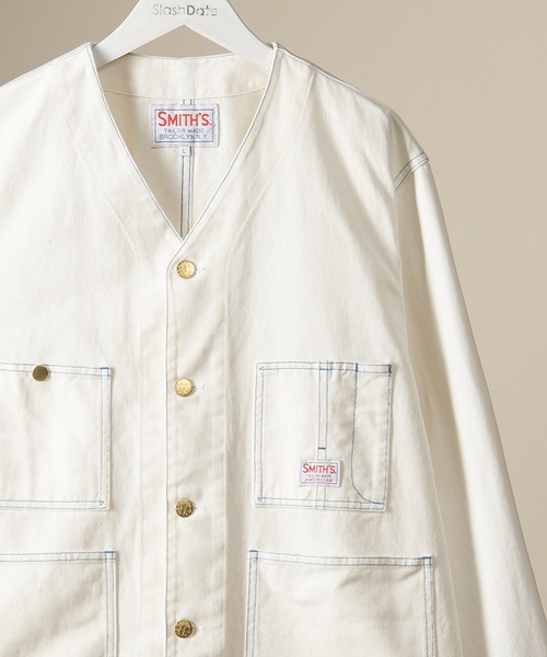 SMITH'S（スミス）の「【SMITH'S AMERICAN/スミス アメリカン】ノーカラーカバーオールジャケット（ノーカラージャケット・メンズ・ホワイト/ブラック/キナリ・M/L）」の17枚目の写真