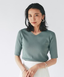 RIVE DROITE | デコルテを美しく演出　クールタッチUV5分袖2WAYニット(ニット/セーター)