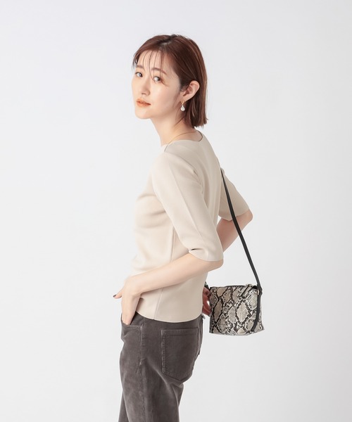 RIVE DROITE（リヴドロワ）の「5分袖2WAYニット（ニット/セーター・レディース・ライトベージュ/ボルドー/グリーン・FREE）」の20枚目の写真