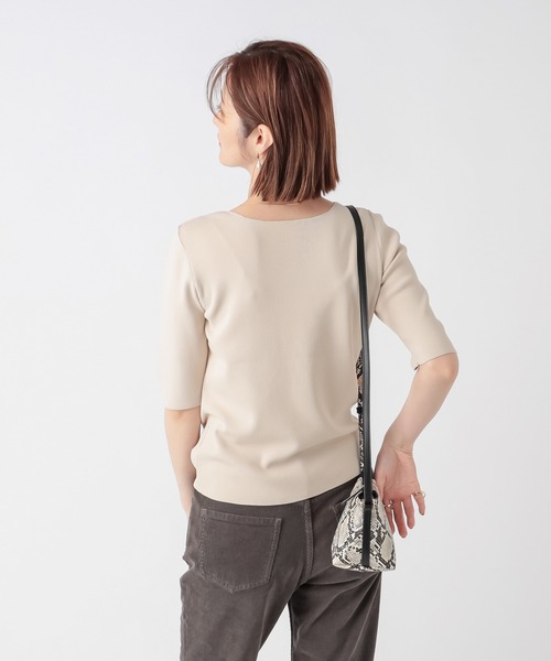 RIVE DROITE（リヴドロワ）の「5分袖2WAYニット（ニット/セーター・レディース・ライトベージュ/ボルドー/グリーン・FREE）」の12枚目の写真