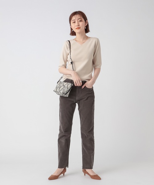 RIVE DROITE（リヴドロワ）の「5分袖2WAYニット（ニット/セーター・レディース・ライトベージュ/ボルドー/グリーン・FREE）」の15枚目の写真