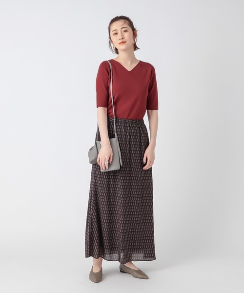 RIVE DROITE（リヴドロワ）の「5分袖2WAYニット（ニット/セーター・レディース・ライトベージュ/ボルドー/グリーン・FREE）」の13枚目の写真