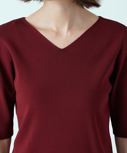 RIVE DROITE（リヴドロワ）の「5分袖2WAYニット（ニット/セーター・レディース・ライトベージュ/ボルドー/グリーン・FREE）」の8枚目の写真