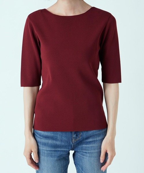 RIVE DROITE（リヴドロワ）の「5分袖2WAYニット（ニット/セーター・レディース・ライトベージュ/ボルドー/グリーン・FREE）」の16枚目の写真