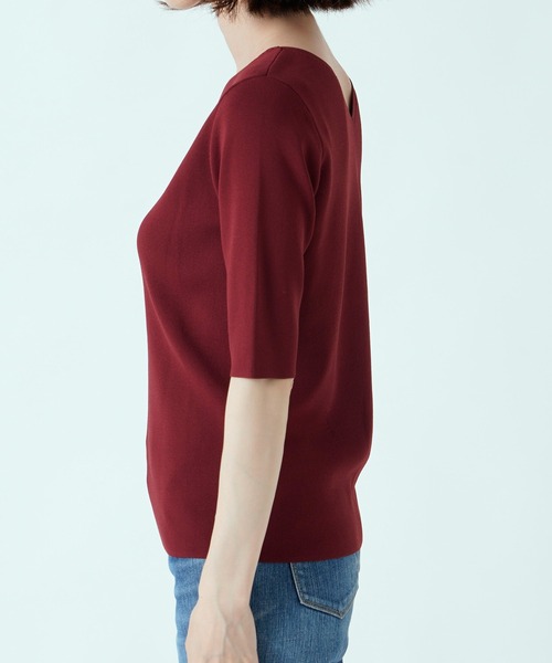 RIVE DROITE（リヴドロワ）の「5分袖2WAYニット（ニット/セーター・レディース・ライトベージュ/ボルドー/グリーン・FREE）」の7枚目の写真