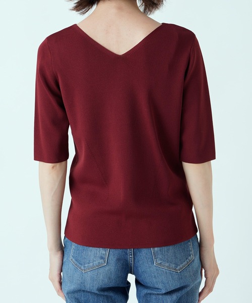 RIVE DROITE（リヴドロワ）の「5分袖2WAYニット（ニット/セーター・レディース・ライトベージュ/ボルドー/グリーン・FREE）」の5枚目の写真