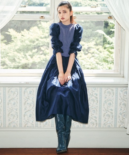 REDYAZEL（レディアゼル）の「スクエアトゥロングブーツ（ブーツ・レディース・ブラウン/ネイビー/ブラック・SMALL/MEDIUM/LARGE）」の14枚目の写真