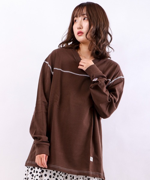 JEMORGAN(ジェーイーモーガン)の「JEMORGAN 度詰天竺VネックロンT(Tシャツ/カットソー・メンズ・ブラウン/ブラック/ホワイト・M/L)」の3枚目の写真
