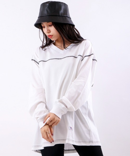 JEMORGAN(ジェーイーモーガン)の「JEMORGAN 度詰天竺VネックロンT(Tシャツ/カットソー・メンズ・ブラウン/ブラック/ホワイト・M/L)」の1枚目の写真