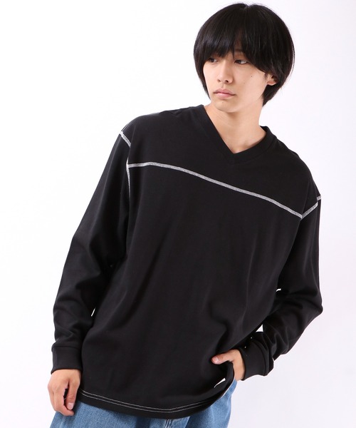 JEMORGAN(ジェーイーモーガン)の「JEMORGAN 度詰天竺VネックロンT(Tシャツ/カットソー・メンズ・ブラウン/ブラック/ホワイト・M/L)」の2枚目の写真